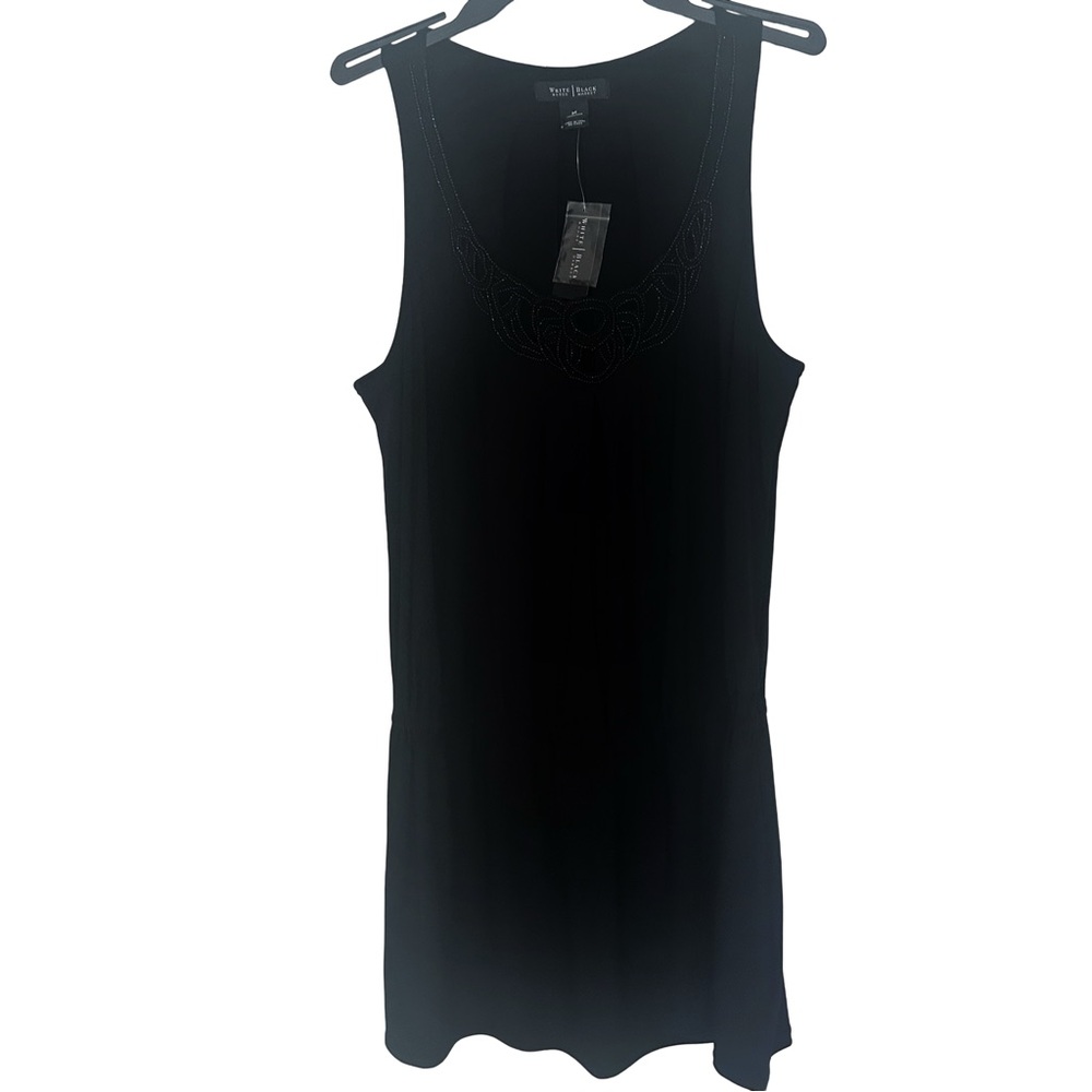 NWT White House Black Market Stunning Beaded Neckline Sleeveless Sheath Dress